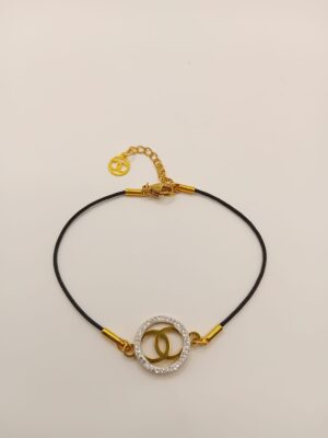 Chanel Damska Czarna Bransoletka z Kamieniami - Elegancja i Luksus