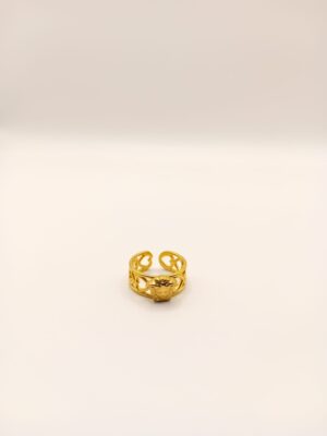 Złoty Pierścień Versace z Logo