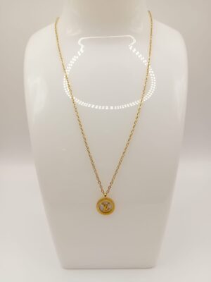 Louis Vuitton Złoty Elegancki Naszyjnik